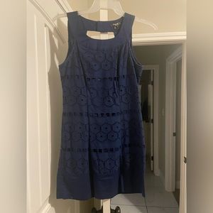 Navy crochet short dress.